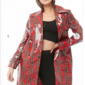 NWT Forever 21 Vinyl Trench Coat Size Small